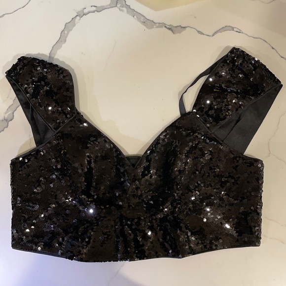 H&M x Simone Rocha Sequined Crop Top NWT sz. M - Picture 1 of 1